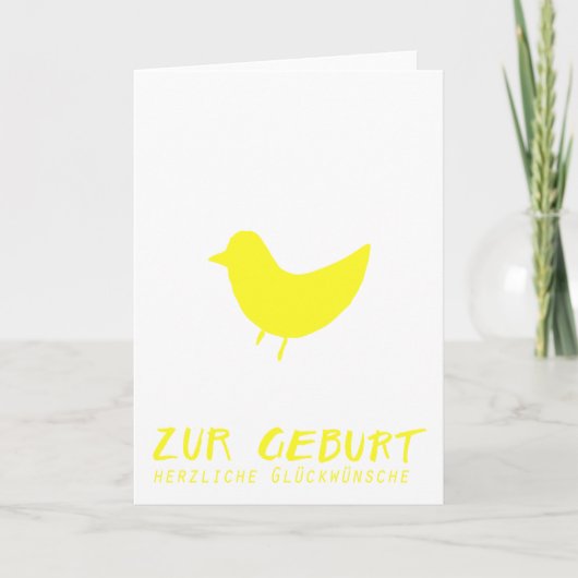 Kommt ein Vogel geflogen: Glückwünsche zur Geburt カード (正面)