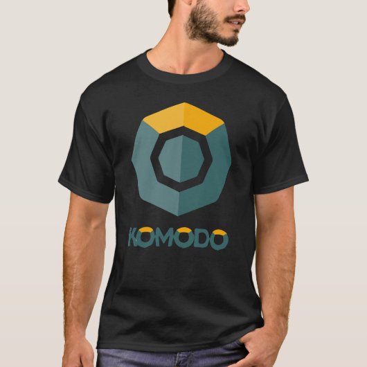 Komodo暗号のBlockchain KMDのワイシャツ Tシャツ (正面)