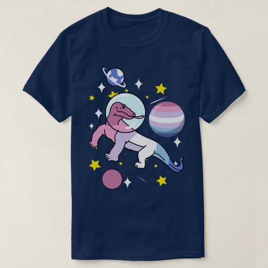 Komodo Dragon Astronaut Bigender Tシャツ (デザイン正面)