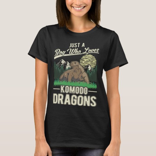 Komodo Dragon Boy Komodo Dragon Monitor Lizard Tシャツ (正面)