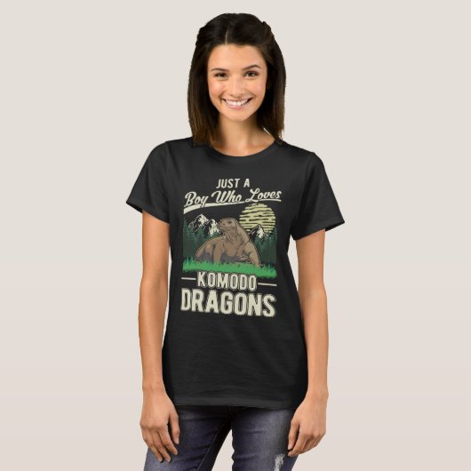 Komodo Dragon Boy Komodo Dragon Monitor Lizard Tシャツ (正面フル)