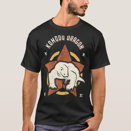 Komodo Dragon Vintage Retro Classic Animal Tシャツ (正面)