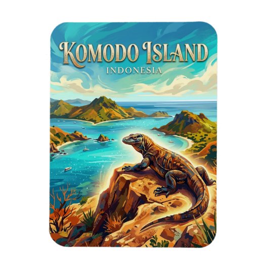 Komodo National Park Indonesia マグネット (縦)