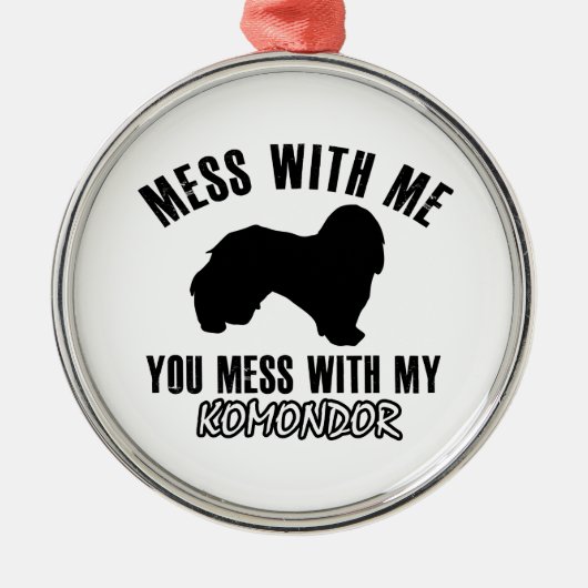 komondorのデザイン メタルオーナメント (正面)