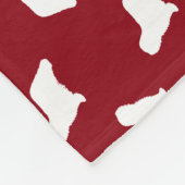 Komondorはパターン赤のシルエットを描きます フリースブランケット (角)