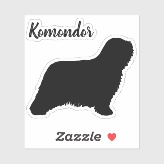 Komondor犬はシルエットのビニールシール シール (シート)