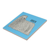 Komondor dog cartoon illustration タイル (側面)