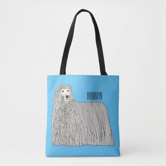 Komondor dog cartoon illustration トートバッグ (正面)