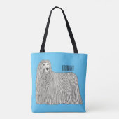 Komondor dog cartoon illustration トートバッグ (裏面)