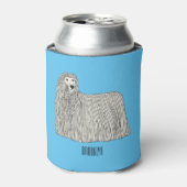 Komondor dog cartoon illustration  缶クーラー (缶正面)