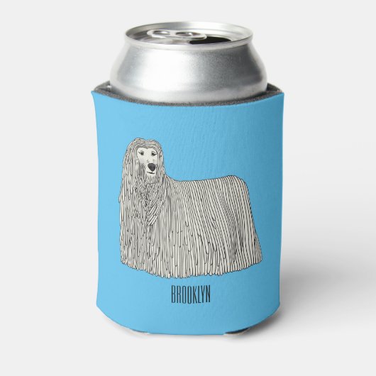 Komondor dog cartoon illustration  缶クーラー (缶裏面)