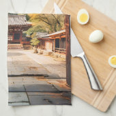 Komorebi - The Sun-Drenched Temple キッチンタオル (四つ折り)