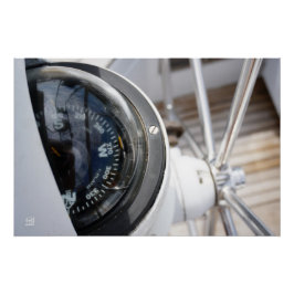 Kompas dat de richting geeft aan een avontuur. ポスター