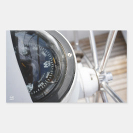 Kompas dat de richting geeft aan een avontuur. 長方形シール