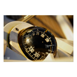 Kompas helpt navigeren en koer behouden. ポスター