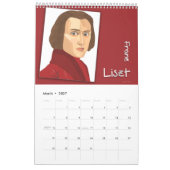 Komponisten Kalender im Cartoon Stil カレンダー (3月 2027)