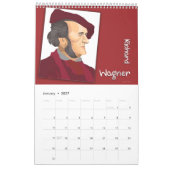 Komponisten Kalender im Cartoon Stil カレンダー (1月 2027)