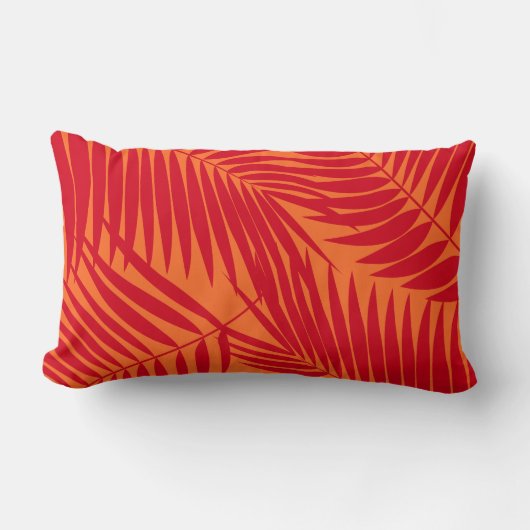 Konaのやしハワイの葉のリバーシブル ランバークッション (正面)
