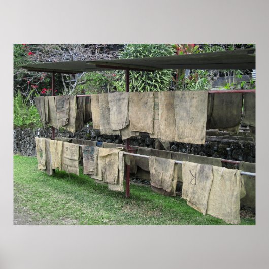 KONAコーヒーバッグラックで乾燥 – ハワイ ポスター (正面)