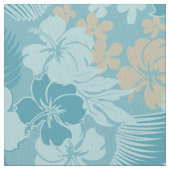 Kona湾のハワイアンのハイビスカス ファブリック (クローズアップ)