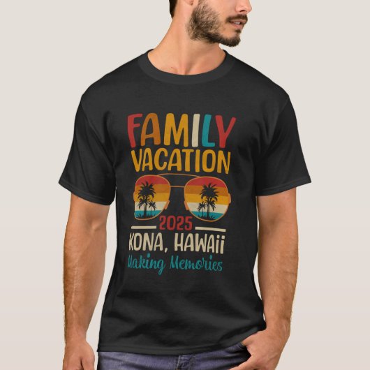Kona Beach Hawaii Matching Family Vacation 2025 Tシャツ (正面)