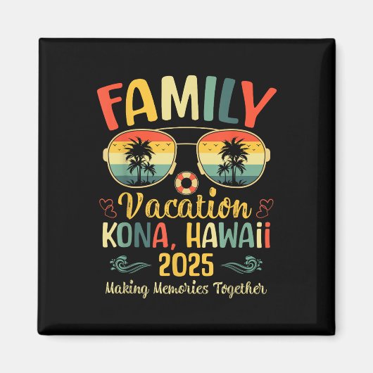 Kona Hawaii Beach Family Summer Vacation 2025  マグネット (正面)
