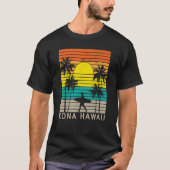 Kona Hawaii Beach Surfer Surfing Palm Tree Vacatio Tシャツ (正面)