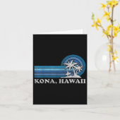 Kona Hawaii Beach Vintage Family Summer Vacation  カード (黄色い花)