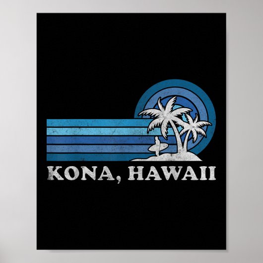 Kona Hawaii Beach Vintage Family Summer Vacation  ポスター (正面)
