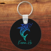 Kona Hawaii Shark Diving Fishing Surfing Surfer Ha キーホルダー (正面)