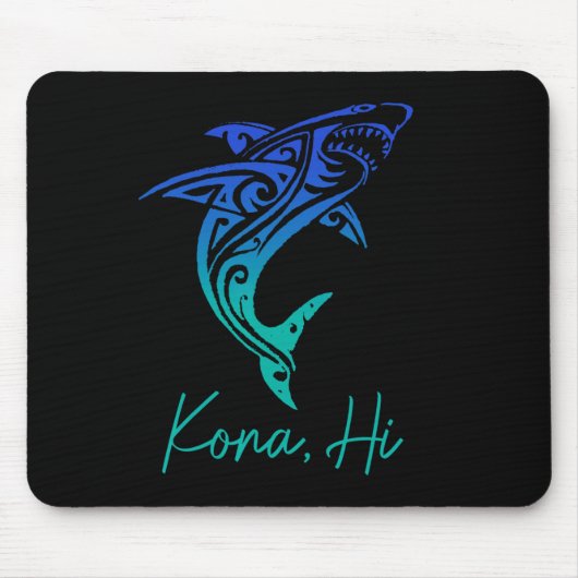 Kona Hawaii Shark Diving Fishing Surfing Surfer Ha マウスパッド (正面)