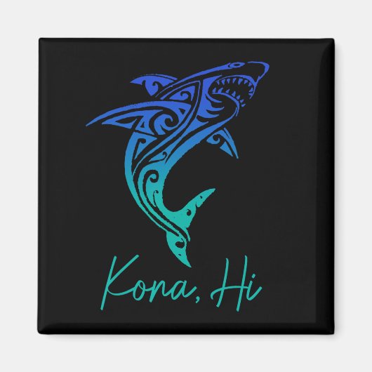Kona Hawaii Shark Diving Fishing Surfing Surfer Ha マグネット (正面)