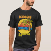 Kona Sunset Vacation Hawaii Palm trees Ocean Tシャツ (正面)