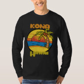 Kona Sunset Vacation Hawaii Palm trees Ocean Tシャツ (正面)