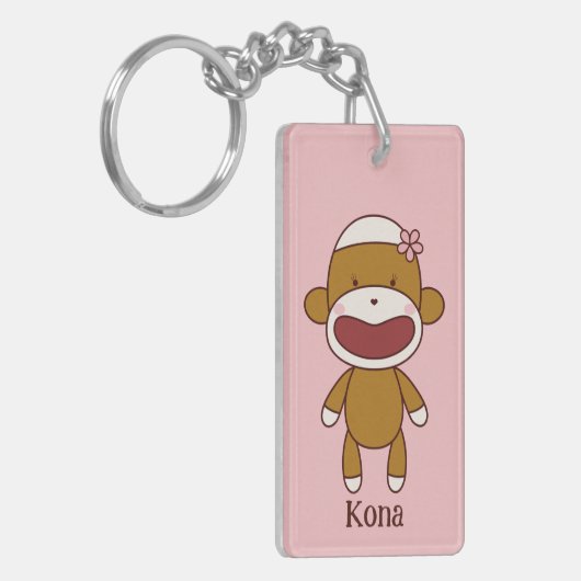 Kona the Sock Monkey Acrylic Keychain キーホルダー (正面左)
