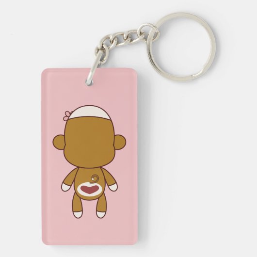 Kona the Sock Monkey Acrylic Keychain キーホルダー (裏面)