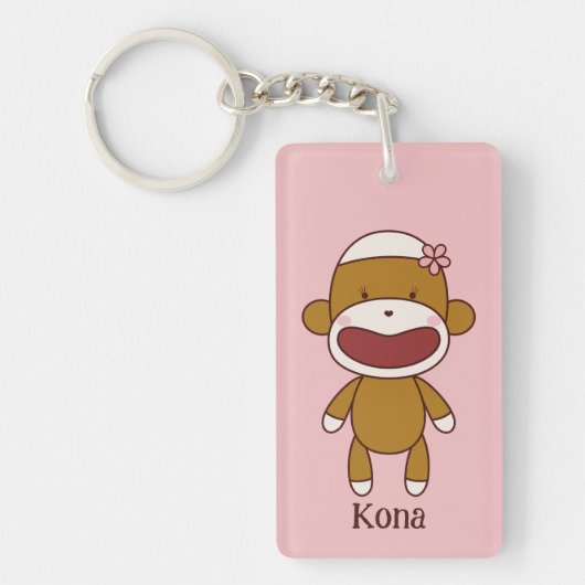 Kona the Sock Monkey Acrylic Keychain キーホルダー (正面)