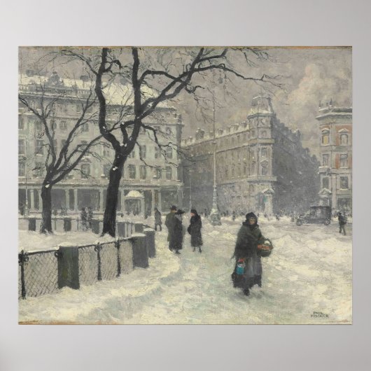 Kongens Nytorv，コペンハーゲンin Winter Paul Fischer ポスター (正面)