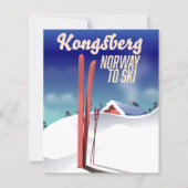 Kongsbergノルウェースキー旅行ポスター。 (正面)