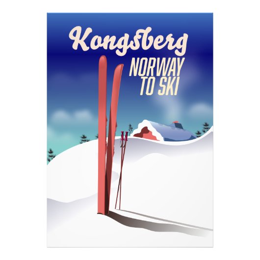 Kongsbergノルウェースキー旅行ポスター。 フォトプリント (正面)