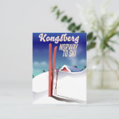 Kongsbergノルウェースキー旅行ポスター。 ポストカード (スタンド正面)