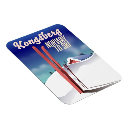 Kongsbergノルウェースキー旅行ポスター。 マグネット (右側)