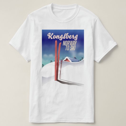 Kongsbergノルウェースキー旅行ポスター。 Tシャツ (デザイン正面)
