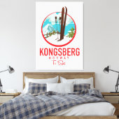 Kongsberg Norway Skiロゴ キャンバスプリント (インサイチュ (寝室))