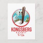 Kongsberg Norway Skiロゴ ポストカード (正面)