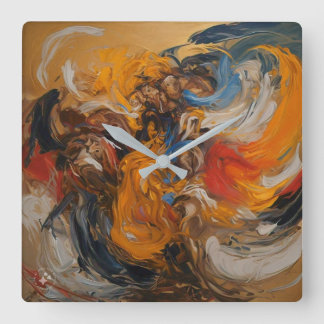 Konig壁時計、10インチの黒い木枠 スクエア壁時計