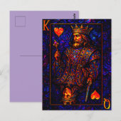 König und Königin der Herzen - Spielkarten Illustr ポストカード (正面/裏面)