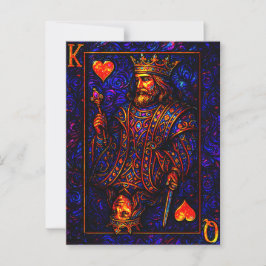 König und Königin der Herzen - Spielkarten Illustr ポストカード