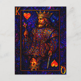 König und Königin der Herzen - Spielkarten Illustr ポストカード