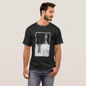 König und Turm Schwarz Weiß Schach Tシャツ (正面フル)